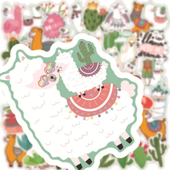 10/30/50pcs Cactus Alpaca Oi Autocolant de Animale pentru Copii Lamă, Cămilă Kawaii Autocolante de Desene animate pentru Laptop Album Skateboard