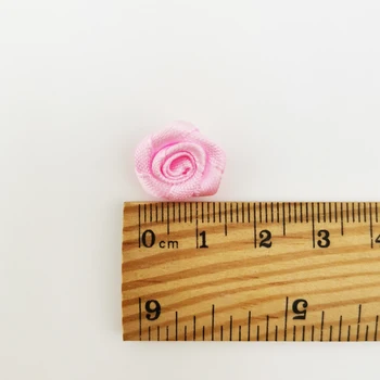 (100buc/cutie) 15mm Culoare Mix Mic Floare Trandafir Mini Manual DIY Panglica de Satin Rose Cap Scrapbooking Nunta Decor