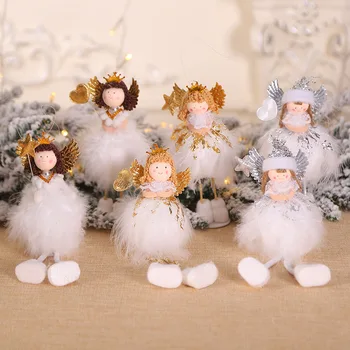 19*10cm Zână, Înger de Crăciun Doll Pandantiv pentru Xmas Copac Afișare Fereastră Decor