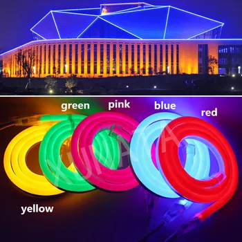 220V LED Neon Lumina Benzi Impermeabile 8X16mm Interioară în aer liber, Decor cald alb / roz/albastru 120Led/m 2835 Flexibile Led Lumini Frânghie