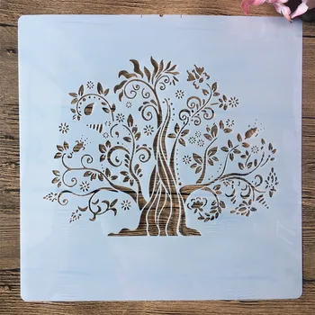 30*30cm Mandala Copac DIY Stratificare Sabloane Pictura pe Perete Album de Colorat Relief Album Decorative Șablon