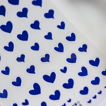 3D, Albastru Stele Dragoste Inima Model Adeziv Unghii Autocolante 5D Relief Reliefuri Decorare Unghii Decalcomanii en-Gros Picătură de Transport maritim
