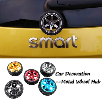 5 Culoare Amuzant autocolante Auto Instagram Metal Butuc Roata Auto Ornament Accesorii Auto pentru smart 450 451 Inteligent 453 Fortwo Forfour