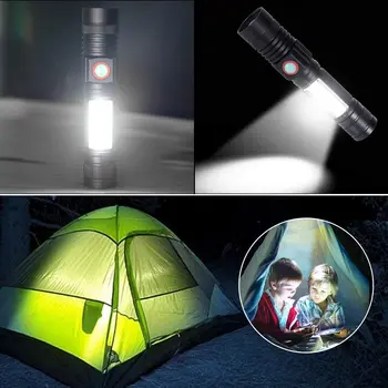 60000LM Super-Luminos Flashlamp USB Reîncărcabilă LED Flashlamp cu rază Lungă de Puternic rezistent la apa Lanterna Cu Magnet Utilizare Baterie 18650