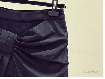 Arc negru pantaloni Scurți Femei 2021 Primăvara și Toamna Noua Talie Mare Slăbire-Picior Larg rochie de Potrivire O - Linie Scurt Femme
