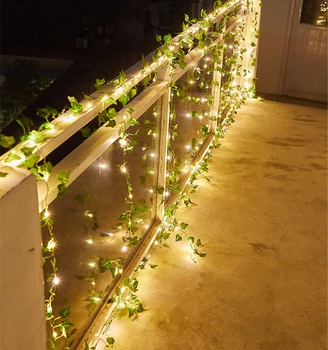 Baterie/USB Plante Artificiale Ivy Șir Led Lumina Cățărătoare cu Frunze Verzi Ghirlanda De Crăciun Luminile Decorative Nunta