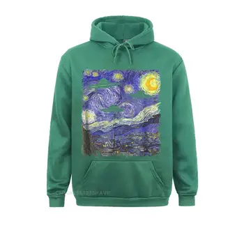 Cadou OZN Răpire Extraterestră Noapte Înstelată Pictura Van Gogh Tee Jachete Pentru Bărbați Drăguț Iubitorii de Zi cu Maneca Lunga Bluze Haine