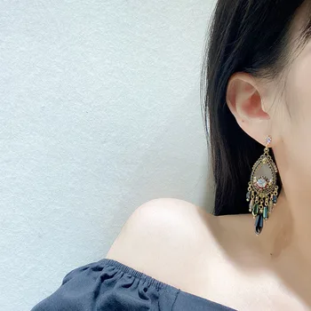 Coreea De Lux Stras Picătură Cercei Pentru Femeile De Moda Waterdrop Cristal Pendientes Petrecere Bijuterii