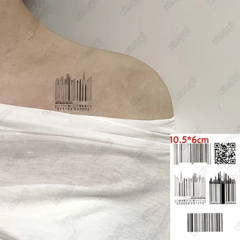 Corpul de Artă Sex Impermeabil Tatuaje Temporare pentru Bărbați și Femei Individualitatea coduri de Bare QR Code Design Autocolant Tatuaj X245