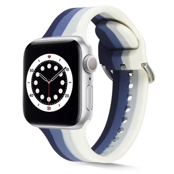 Curcubeu Curea Silicon pentru Apple Watch Band 40mm 44mm 38mm 42mm Sport de Cauciuc Watchband Bratara Smartwatch 3 4 5 6 Se Bratara