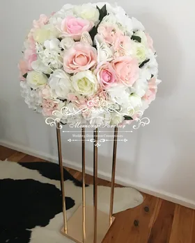 Decoratiuni De Nunta Cu Flori Centrala Metal Flower Stand De Aur De Flori Coloana Centrul De Masă Vaze Decor Nunta Consumabile