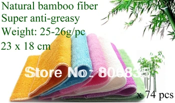 En-gros 74pcs/lot de înaltă eficientă ANTI-GRAS de culoare fibre de bambus de spalat vase haine,25-26g/pc magic wipping/cârpă de curățare