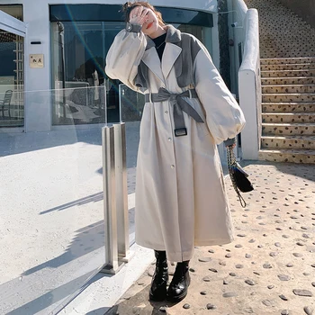 Iarna Căptușit Sacou Feminin Coreeană Blana De Iepure Cu Garnituri Mai Groase Plăcintă Depășirea Vrac Moda Lung A Lovit Casual Culoare Noi De Calitate De Strat