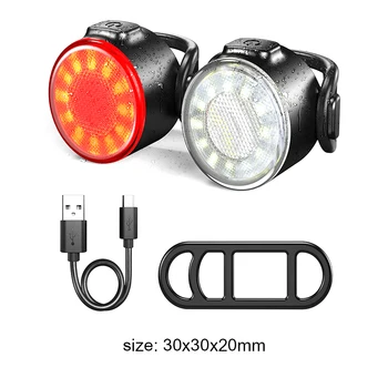 LED Biciclete Lumina Biciclete Lanterna USB de Încărcare din Față Și din Spate Bicicleta Lumina 220mah 6 Opțiuni de Modul de Ciclism Lămpi Accesorii pentru Biciclete