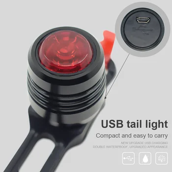 LED-uri de Lumină din Spate pentru Munte și Biciclete Rutier de Avertizare de Siguranță Far USB Reîncărcabilă 2 Pack