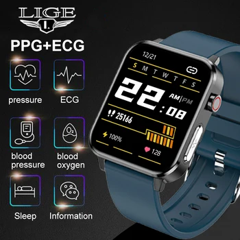 LIGE 1.7 inch ECG PPG Ceas Inteligent Bărbați Rata de Inima de Oxigen din Sânge Presiune Temperatura Ceasuri Sport rezistent la apa Smartwatches Femei