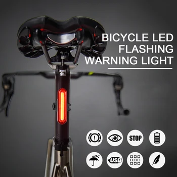 Mai nou 120 Lumeni LED Biciclete Coada Lumina USB Reîncărcabilă Puternică de Biciclete din Spate Lumina de Siguranta cu Bicicleta de Avertizare Lampă Spate Dropshipping