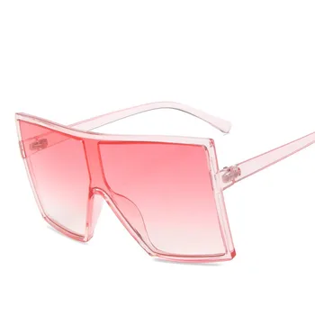Moda Supradimensionat ochelari de Soare Patrati Femei Nou de Lux de Brand de Modă de Top Plat Roșu Albastru Obiectiv Clar lentes de sol hombre/mujer