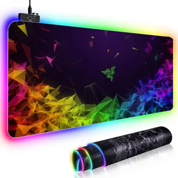 Mouse pad RGB Razer Gaming Accesorii Computer Mare 900x400 Mousepad Gamer Covor Cauciuc Cu Backlit keyboard mouse pad cadou
