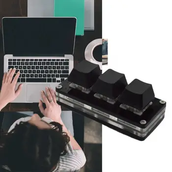 Negru Tastatura Tastatura Mini 3 Chei Copiați Și Lipiți Unul de comenzi rapide Personalizate cheie Mecanică Cheile Parola SayoDevice K9Z1