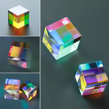 NOI Prisme cu Șase Fețe Luminoase Lumina Combina Cube Prism Vitralii separatoare de fascicule Prismă Optică Experiment Instrument #20