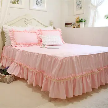 Noi zburli dantelă set de lenjerie de pat elegant printesa lenjerie de pat potrivire carpetă acopere cu flori imprimate cuvertură emboridery cearceaf