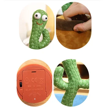 Noul Copil Amuzant Educație Timpurie Electronice Cântând Cactus Dans Tricotate Jucării De Pluș Înregistrare Papagal Vorbind Dans Cactu