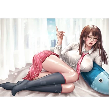Panza de imprimare Anime Roz Fusta Mini Studenta Sexy Girl Poster Art 40x60 50x70 60x90 Personalizat Camera de zi Dormitor Agățat Imagine
