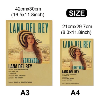 Retro Lana Del Rey Cantareata Introducere Auto Kraft Hârtie Poster Decor Acasă De Studiu Dormitor Bar Cafenea Picturi Murale Autocolante, Postere