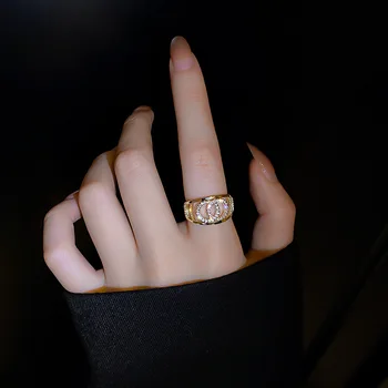 Ropuhov 2021 Noua Femeie împânzit cu Diamante Dragoste Deschiderea Sens de Design Degetul Arătător Ring Bijuterii Cadou de Crăciun