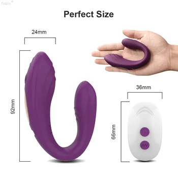 Telecomanda Wireless Vibratoare punctul G, Clitorisul Stimulator Dubla Penetrare Penis artificial Vibratoare Jucarii Sexuale pentru Femei Cupluri Adult