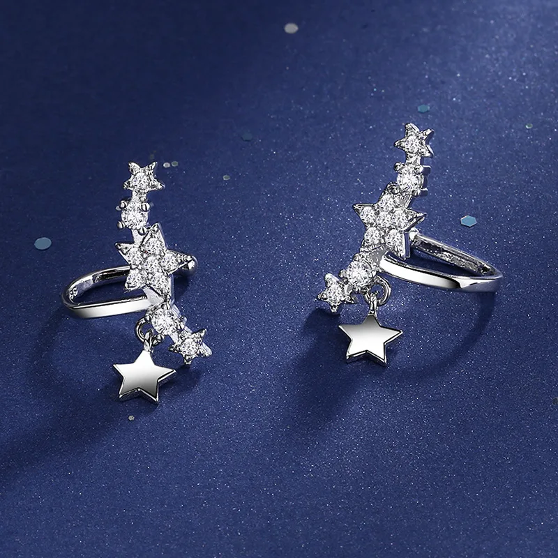 Deception Trouble Do 925 sterling silver crystal star clip cercei pentru femei brincos cadou de  crăciun de nunta bijuterii pendientes cumpara / Cercei \ Plant-garden.ro