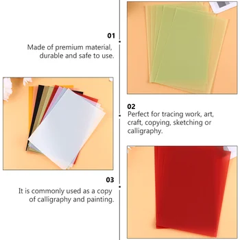 100buc Culoare Pergament Hârtie Colorate Translucide Schițe de Hârtie Hârtie de Calc