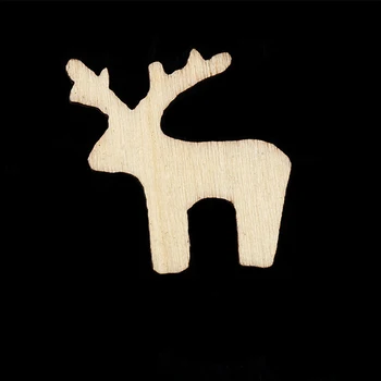 100buc Decor de Crăciun din Lemn Fulg de zăpadă Pom de Crăciun Cerb din Lemn Natural DIY de Crăciun Copac Agățat Ornamente H