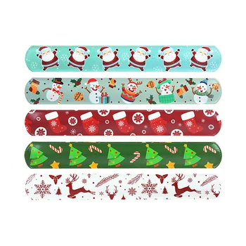 10buc Crăciun Brățările Moș Crăciun, om de Zăpadă Elan Imprimat Copac Colorat PVC Bratara Copil Copii Cadouri de Crăciun Consumabile Partid