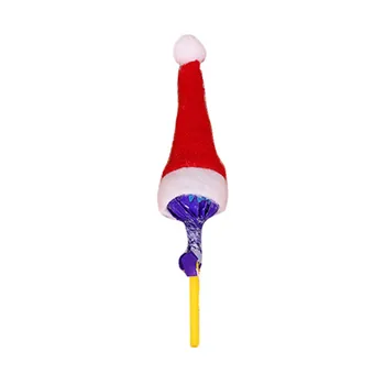 10buc Mini Pălărie de Crăciun Moș Crăciun Pălărie Lollipop Sus Topper Acoperă Pălăria Pentru Xmas Decor Petrecere Fierbinte Lollipop Pălării Bomboane Decoruri
