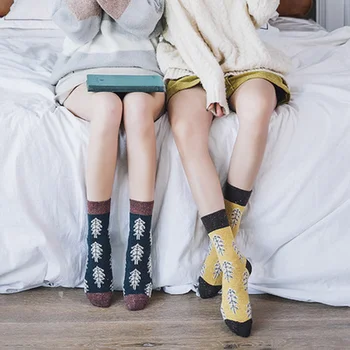 2020 Stil Japonez Toamna Iarna Femei Șosete de Lână de culoarea Argilei Sifon Doamnelor Sosete Calde cu Pomul de Crăciun Îngroșat 134