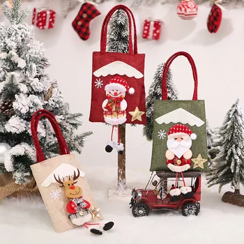 2022 Nou Cadou De Crăciun Candy Bag Pom De Crăciun Agățat Ornamente De Crăciun Moș Crăciun Ciorap Cadou Geanta Copac Xmas Decor