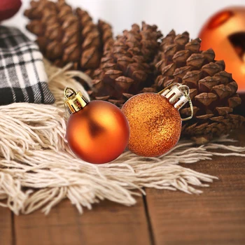 24BUC Minge de Crăciun 30mm Minge Pom de Crăciun Ornamente de Crăciun Petrecere Decoratiuni de Craciun Cadou Negru/violet/portocaliu/alb