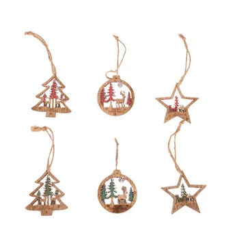 3pcs Ambarcațiuni de Lemn Creative de Crăciun Pandantive din Lemn Ornamente pentru Copii Cadouri DIY de Crăciun Ornament pentru Pomul de Craciun Decoratiuni de Partid
