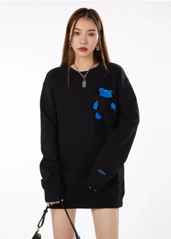 ADER EROARE pulover unisex haine de toamna si iarna coreean liber gât rotund ADER gaura de buzunar urs papusa de înaltă calitate 1:1 strat