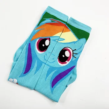 Anime Micul Meu cal șosete Rainbow Dash femei desene animate ciorap de bumbac albastru amuzant noutate confortabil moda mantie șosete Calcetines