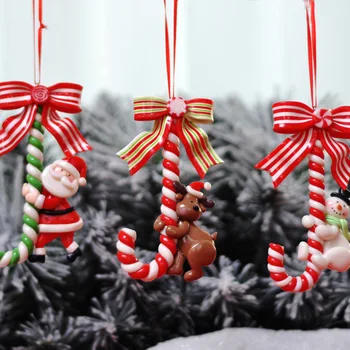 Crăciun Fericit Decoratiuni Mos Craciun Om De Zapada Mic De Trestie De Bomboane De Trestie De Rasina De Brad De Crăciun Ornament Pandantiv Pentru Copii Cadouri Pentru Copii