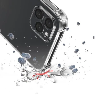De lux Transparent, rezistent la Șocuri Silicon de Caz Pentru iPhone 13 Pro Max 13 Mini Caz TPU Silicon Capac Spate Telefon Mobil Cazuri
