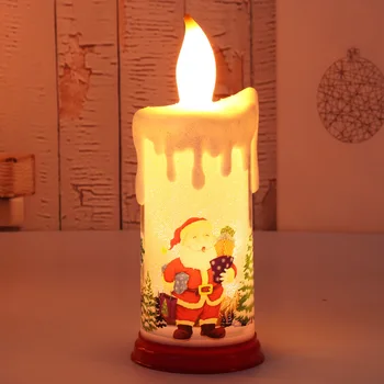 Decor de crăciun Lumânare Lumina LED-uri de Simulare a Flăcării de Lumânare Moș Crăciun, om de Zăpadă Lumina de Noapte Noel Copii Cadouri Craciun Fericit Dec