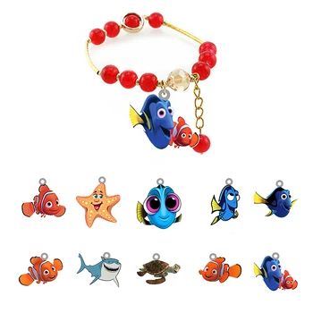 Disney Regal Albastru Tang Dory Și Clownfish Marlene Pandantiv Brățară De Prietenie Epoxidice, Acrilice Rosu Cu Margele Brățară Bijuterii