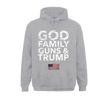 Dumnezeu Familie Arme Și Trump Pro Donald Hoodies Pentru Bărbați Mâneci Lungi Amuzant Pulover Buzunar Haine de Brand Jachete