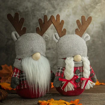 Elan Gnome Pluș Decoratiuni Handmade Fără Chip Mos Craciun Papusa Cadou Suedeză Elf De Crăciun Fereastra Petrecere Acasă Copac Cadou Ornamente Decor