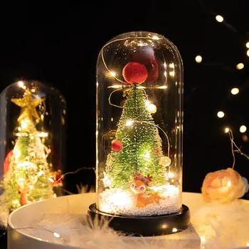 Lumina de crăciun frumoasa Si ia Pomul de Crăciun în LED Cupolă de Sticlă pentru Totdeauna Specială de Crăciun Cadou Romantic