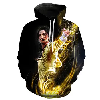 Moda Cântăreț Michael Jackson 3D Printed Hanorac Jachete Bărbați Femei Casual Supradimensionate Hanorac Hip Hop Pulover Hoody Haina de sex Masculin